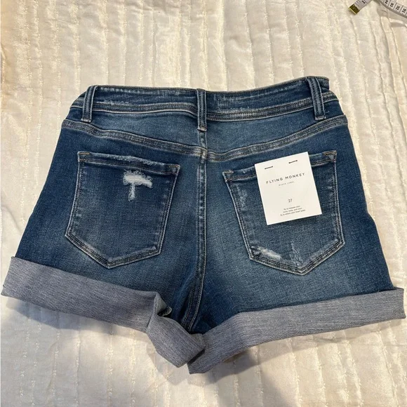 Flying Monkey Dark Blue Jean Shorts - Picture 4 of 9